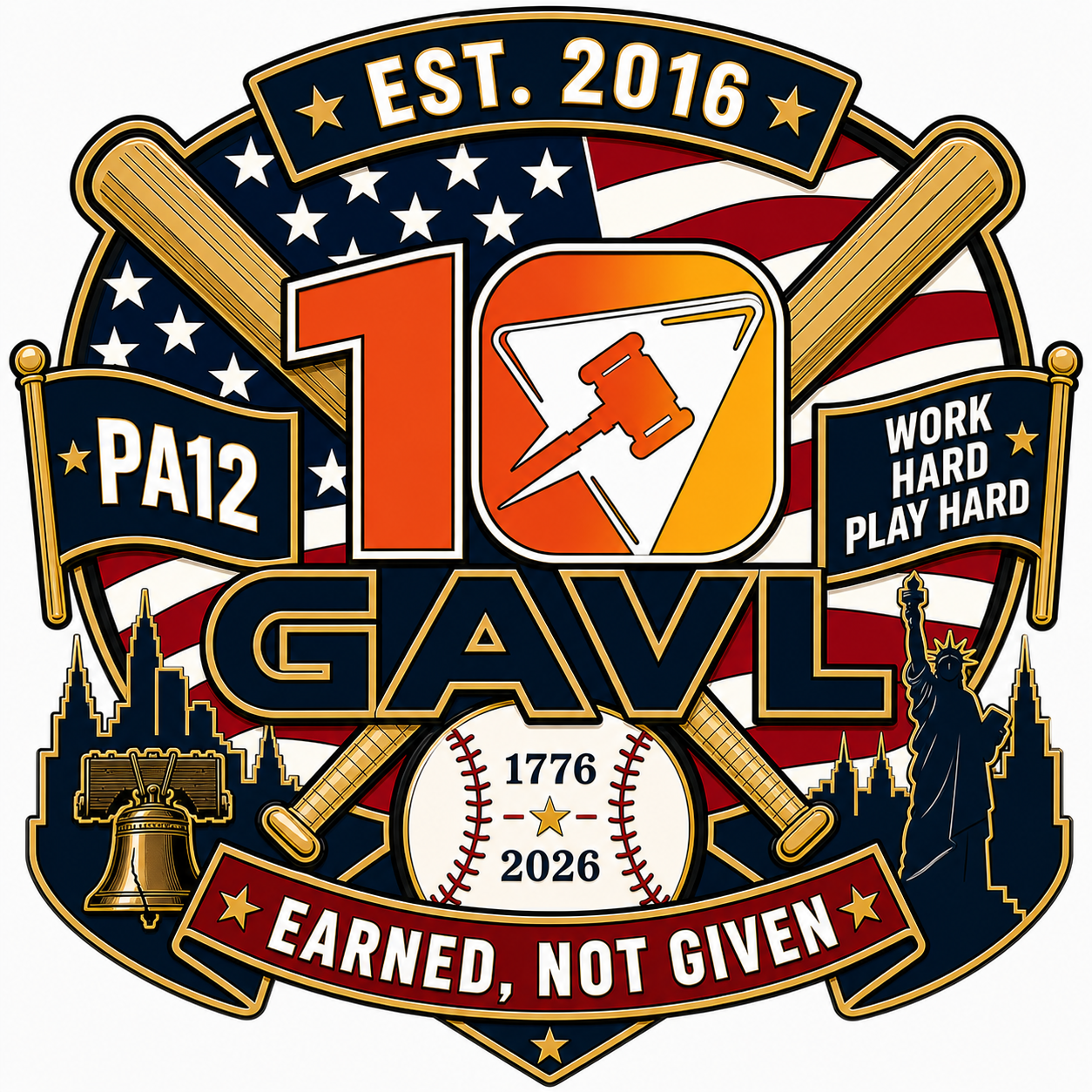GAVL 10-year anniversary pin