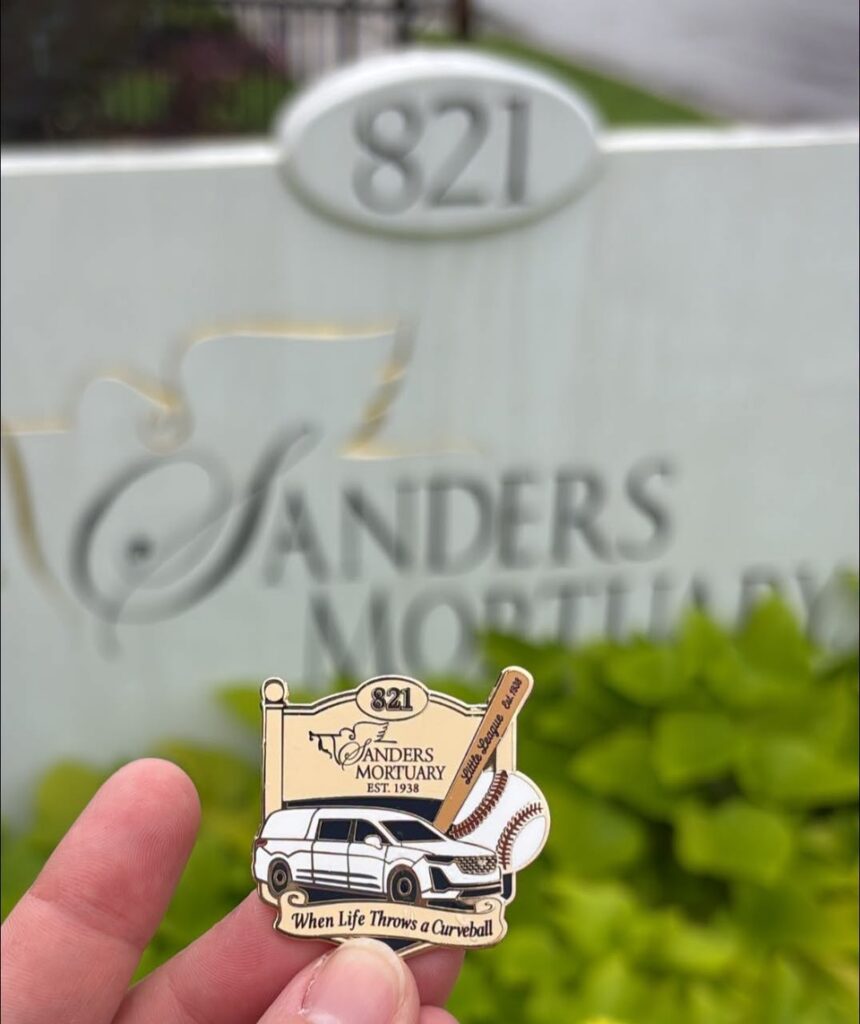 Sanders Mortuary pin