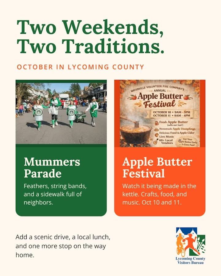 October is when Lycoming County stops being somewhere you pass through and starts being somewhere you head toward